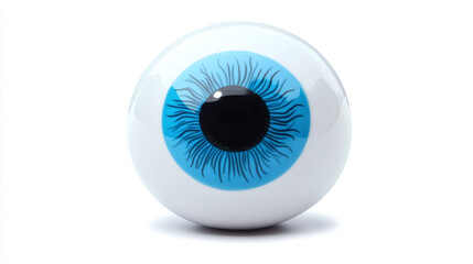 Googly eye Isolated on white background close up