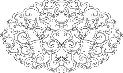 Vector sketch illustration silhouette design ornament decoration floral natural abstract classic vintage ethnic traditional 