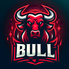 Illustration esport bull logo Template logo design