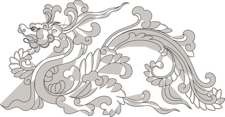 Vector sketch illustration silhouette design ornament decoration floral natural abstract classic vintage ethnic traditional 