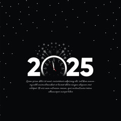 Happy New Year 2025 celebration social media banner or Instagram post template