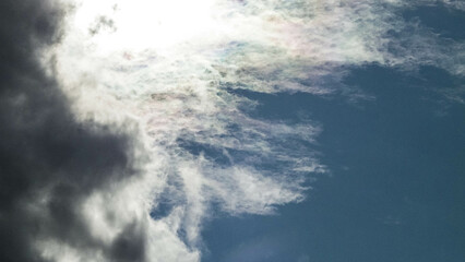 Sun hiding behind the clouds.