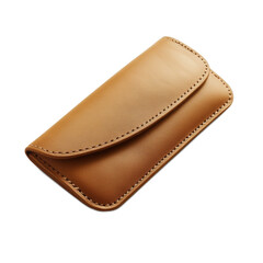 Elegant Brown Leather Wallet with Smooth Texture and Simple Design