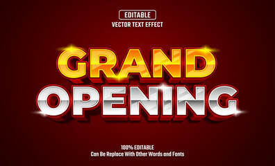 Grand Opening Editable Vector Text Effect.