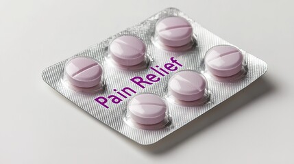 Obraz premium A blister pack of pink pain relief tablets labeled 