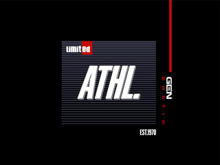 athletic, design t-shirt streetwear clothing, vector typography, perfect for modern apparel