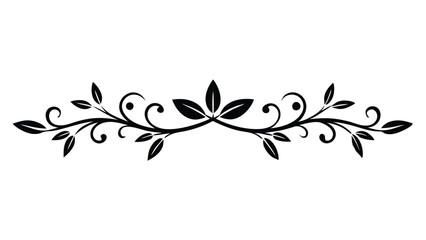 Decorative Divider Line Symmetric Ornamental Border Floral Motif Abstract Flourish Filigree Elements