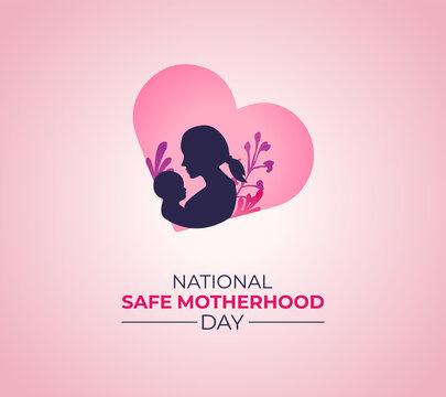 National Safe Motherhood Day. 11 April. Holiday Concept. Template for background with banner, poster and card. flat illustration. Jpeg format.