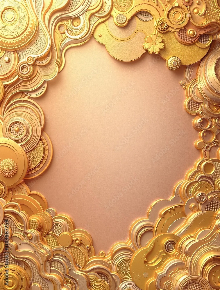 Poster golden abstract background with a subtle gradient effect and intricate details, sophisticated style,