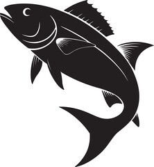 Fish silhouette vector art and illustration design.