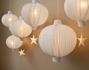 Minimalist Paper Star Christmas Lanterns