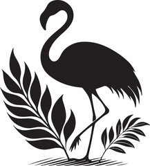 Flamingo silhouette vector art and illustration design.