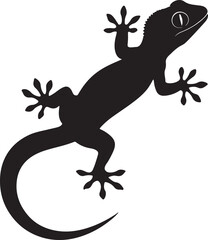 Gecko silhouette vector art and illustration design.