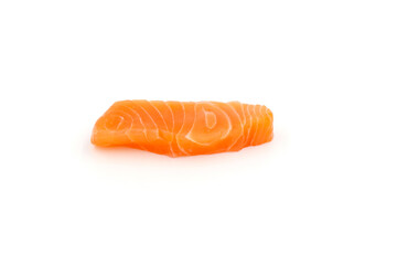 salmon fish fresh meat slice isolated on white background.