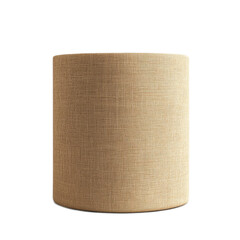 Beige Fabric Covered Round Ottoman for Stylish Home Decor