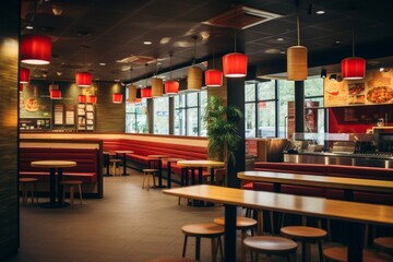 Interior of a fast food restaurant
