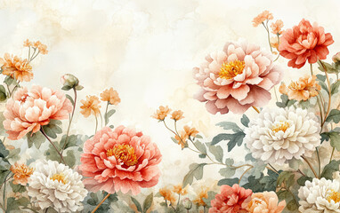 Retro style floral texture art background
