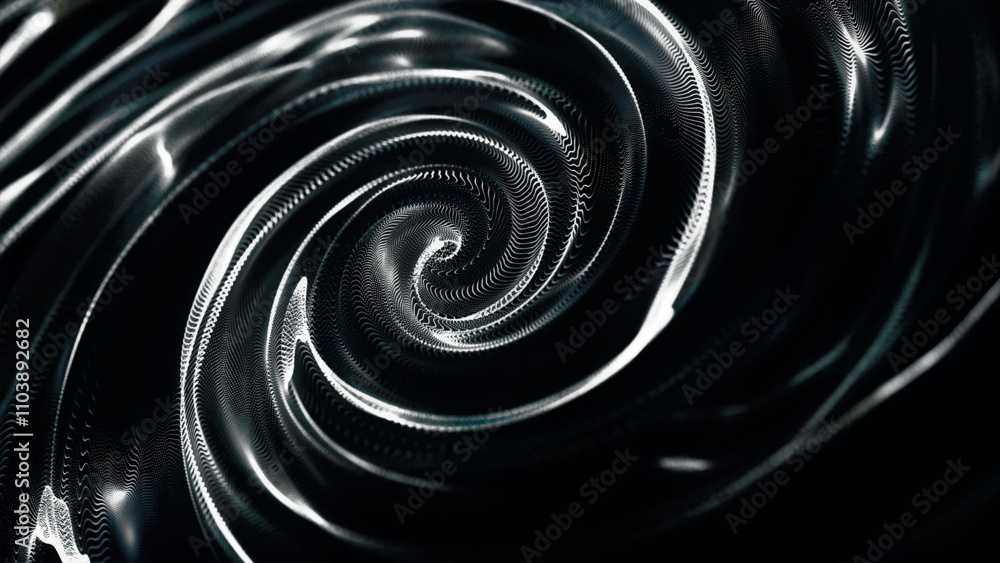 Aufkleber abstract dot digital circular particle wave. spiral portal. liquid vortex. whirlpool. hypnotic backg