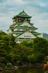 Naklejka premium Japan Ōsaka-jō Castle in summer