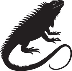 Iguana silhouette vector art and illustration design.