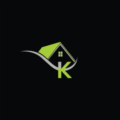 Letter K House Logo Design Template Inspiration, Vector Illustration.