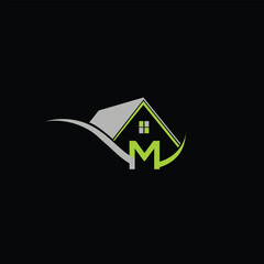 Letter M House Logo Design Template Inspiration, Vector Illustration.