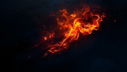 fire on black background 