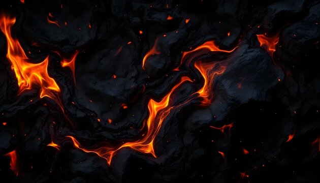 fire with blak material arround texture and background