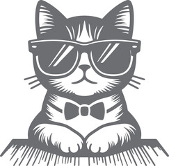 cat with glasses