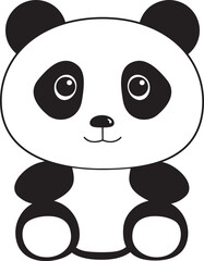 panda silhouette vector art illustration white background