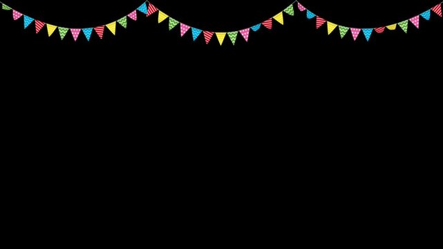 Patterned Triangle Bunting Festival Flags in Transparent Background Triple Fold Small Flags