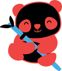 panda silhouette vector art illustration white background