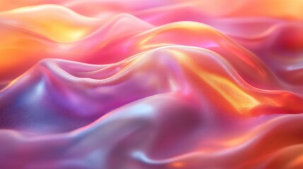 Obraz premium Vibrant colorful silk waves with iridescent shimmer in abstract flow