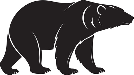 Polar bear silhouette vector art and illustration design.