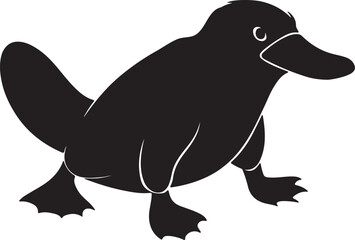 Platypus silhouette vector art and illustration design.