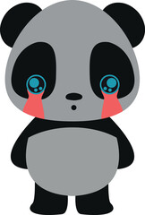 panda silhouette vector art illustration white background