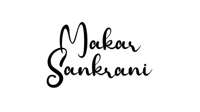 Makar Sankranti text animation. Festive and culturally themed design suitable for promotional materials, social media posts, and invitations.