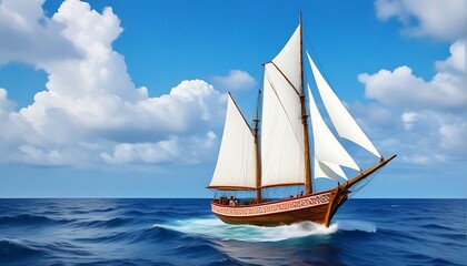 Fototapeta premium sailing ship in the sea