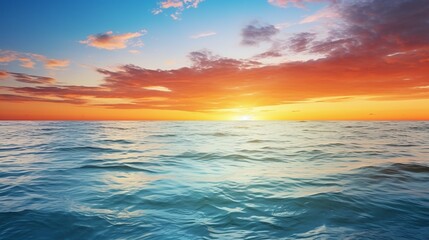 Obraz premium Ocean waves under a colorful sunset sky inspire tranquility and beauty.