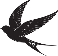 Swallow silhouette vector art and illustration design.