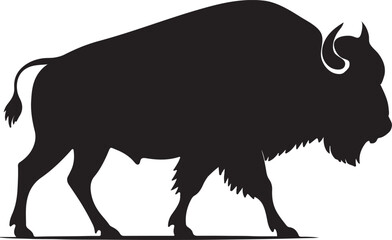 Bison silhouette vector art and illustration design.