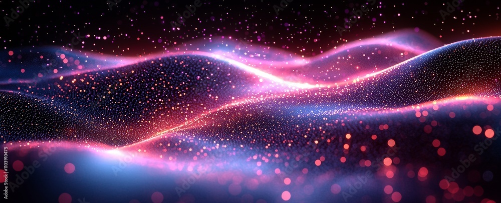 Poster a vibrant 3d abstract of a disco party featuring a triangular light tunnel in the background, showca