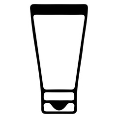 simple black and white icon of big rectangular cosmetic tube, design for packaging or advertising	