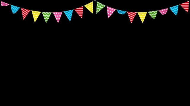 Patterned Triangle Bunting Festival Flags in Transparent Background Double Fold Big Flags