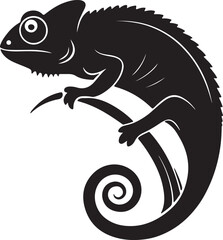 Chameleon silhouette vector art and illustration design.