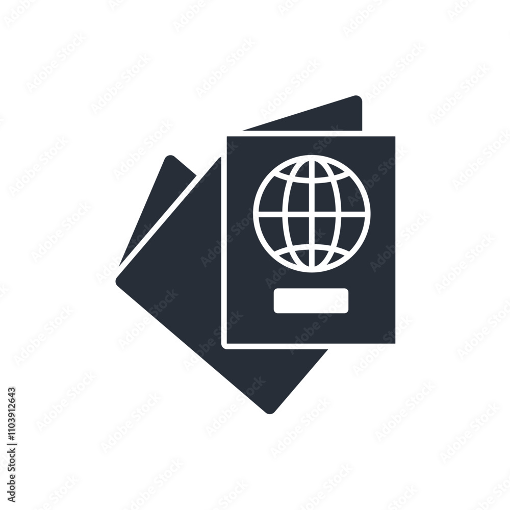 Poster passport icon. vector.editable stroke.linear style sign for use web design,logo.symbol illustration.