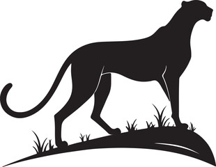 Cheetah silhouette vector art and illustration design.