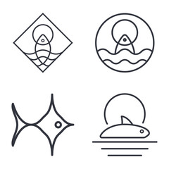 Obraz premium Fish Logo Template Icon