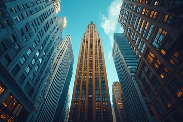 Low Angle Sunlight on Anonymous Metropolis Commuters