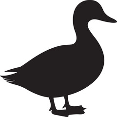 Duck silhouette vector art and illustration design.